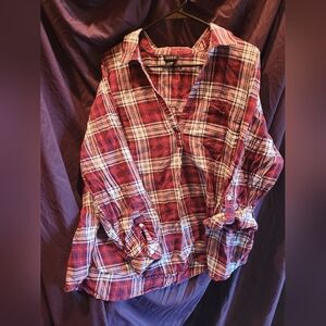 torrid Red and White Plaid  Shirt